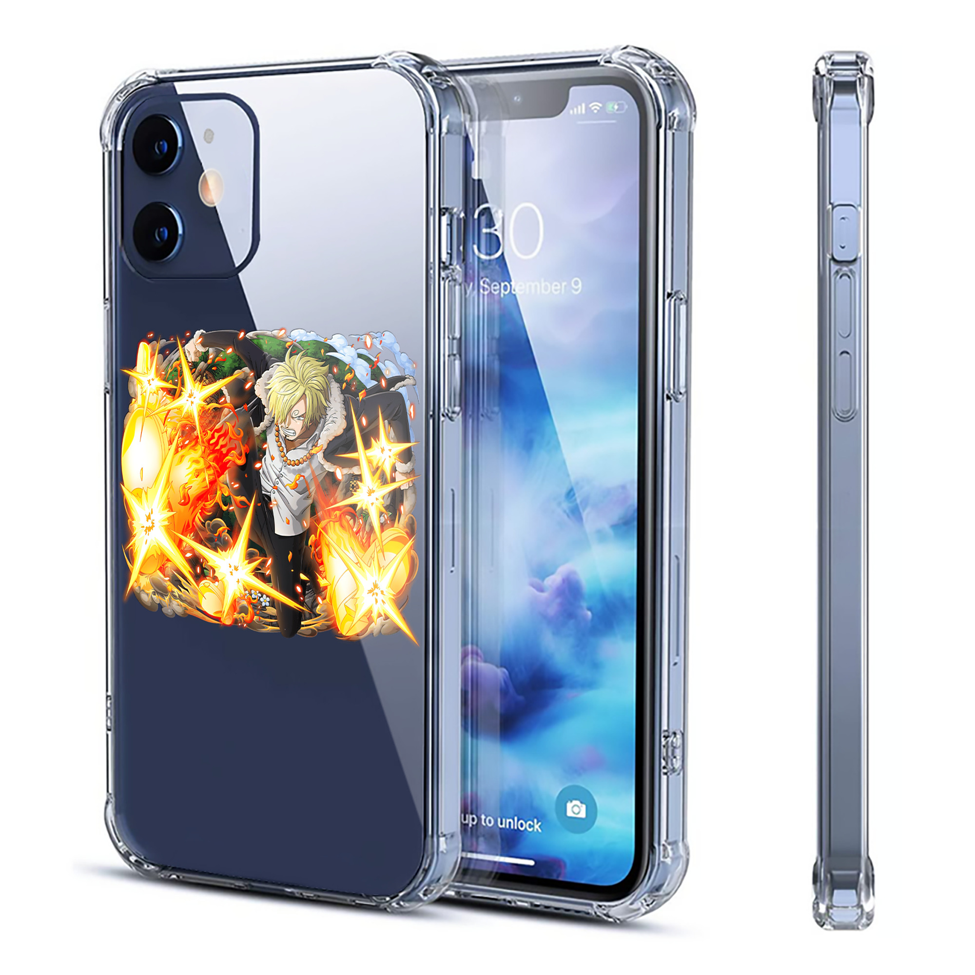 （画像用） ワンピース サンジ ONE PIECE Sanji 【iPhone 12シリーズ対応】透明スマホケース（クリアソフトケース）